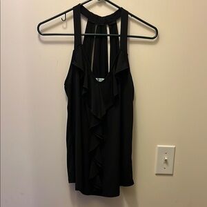 Maurices Black Ruffle Halter Tank Top size small